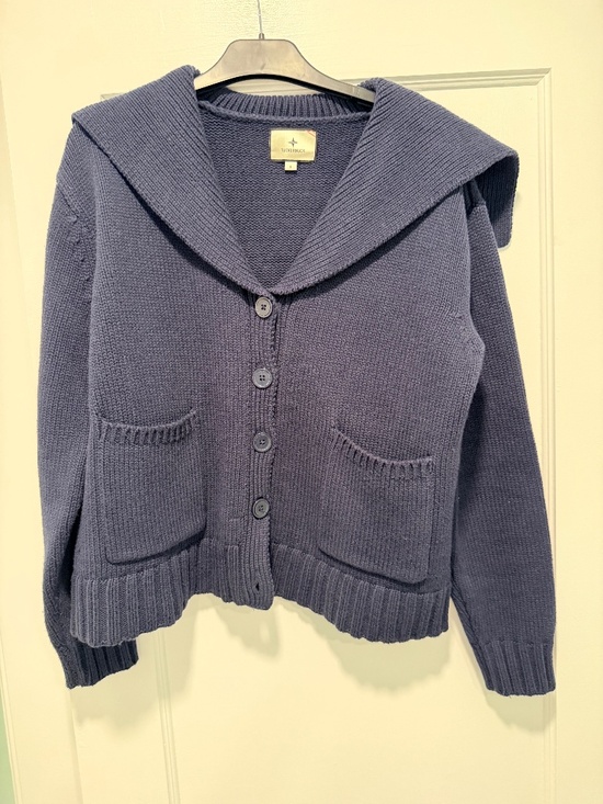 Tuckernuck Sweaters - Tuckernuck Navy Cotton Shawl Collar Cardigan - Size S